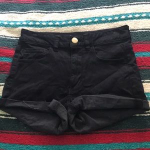 Black jean shorts